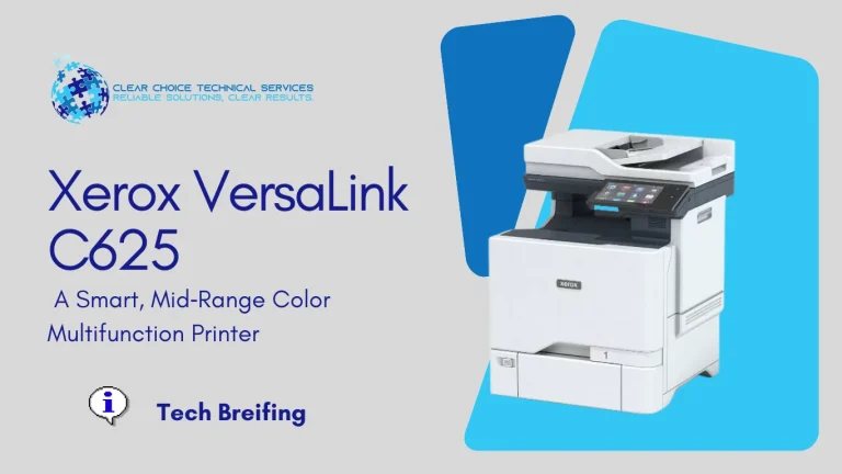 Xerox VersaLink C625 color multifunction printer with a tablet-like touchscreen interface at 2300 Brookhill, Birmingham, AL.